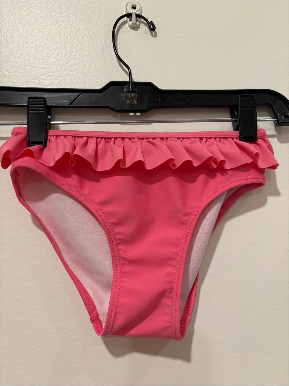 Girls Pink Ruffle Two-Piece Swim Set with Mermaid Graphic
